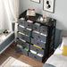 Grey Fabric 12-Drawer Dresser with Metal Frame