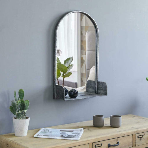 Metal Frame Arched Wall Mirror for Living Room & Bedroom