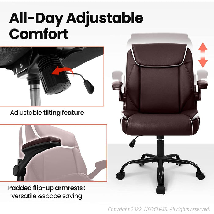 Adjustable Brown Office Chair with Ergonomic Support