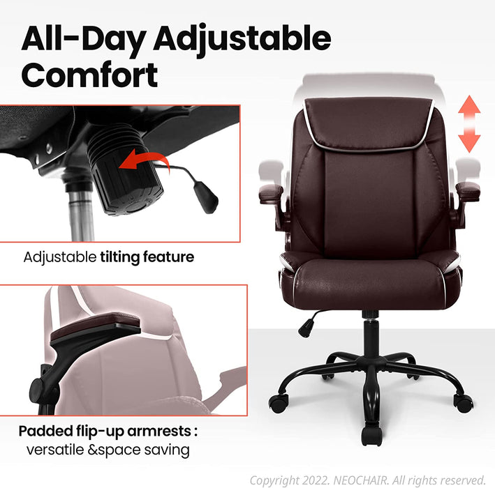 Adjustable Brown Office Chair with Ergonomic Support