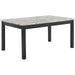 6-Person Dining Table with Faux Marble Top, Black Base