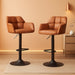 Modern Swivel Bar Stools Leather with Back and Arms