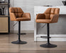 Modern Swivel Bar Stools Leather with Back and Arms