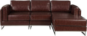 Modern Leather L-Shape Sectional Sofa, Right Chaise
