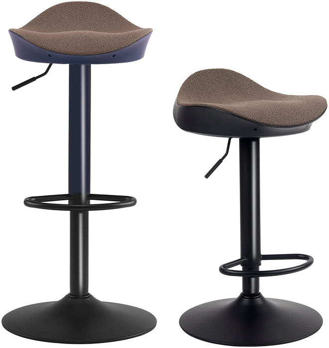 YOUNIKE Black Adjustable Counter Height Bar Stools (Set/2)