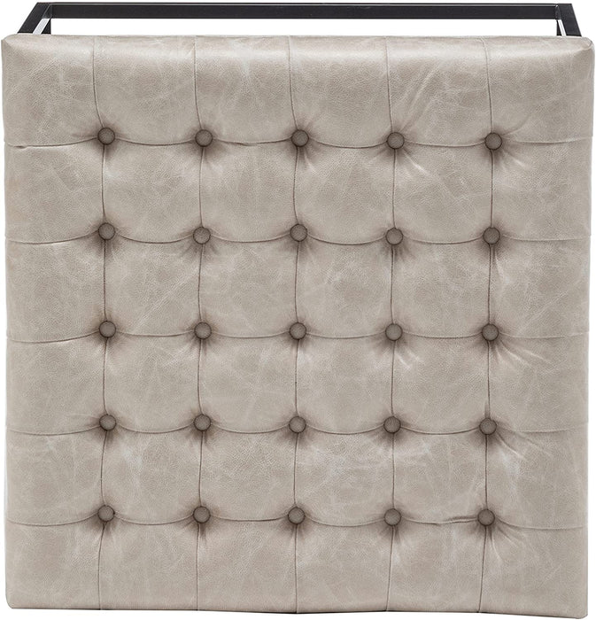 28-Inch Square Tufted Ottoman with Metal Base