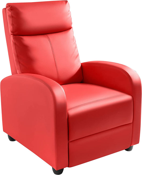 Recliner Chair, Padded Seat, Red, PU Leather