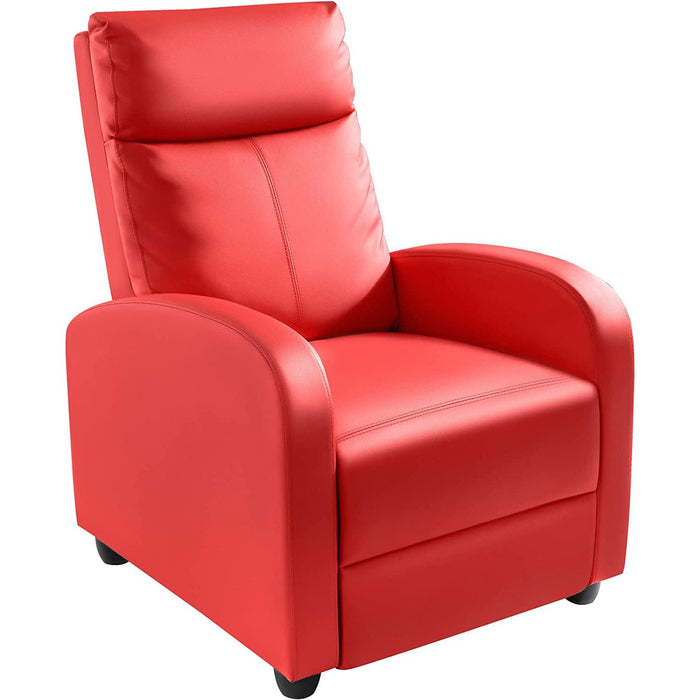 Recliner Chair, Padded Seat, Red, PU Leather