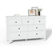 White 7-Drawer Modern Dresser with Solid Wood Legs