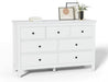 White 7-Drawer Modern Dresser with Solid Wood Legs