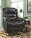 Yandel Black Faux Leather Electric Power Lift Recliner