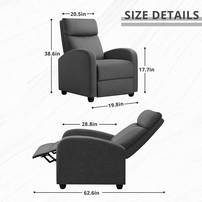 Aurora Grey Adjustable Home Theater Recliner