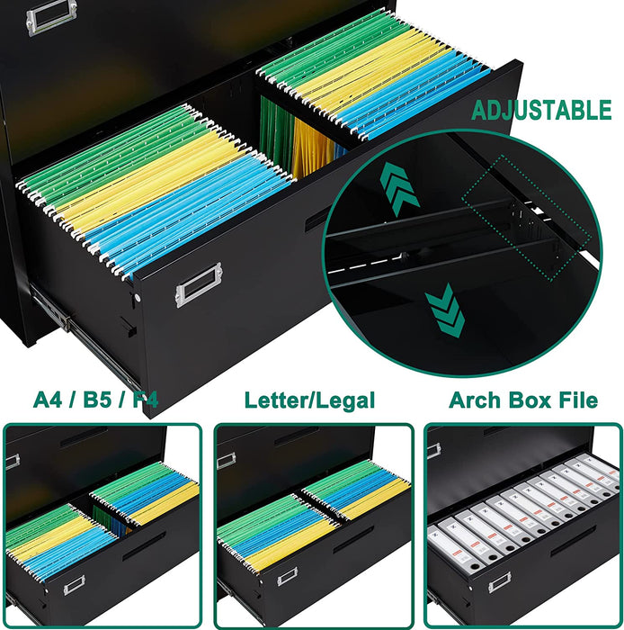 Lockable 2-Drawer Metal File Cabinet for Home Office