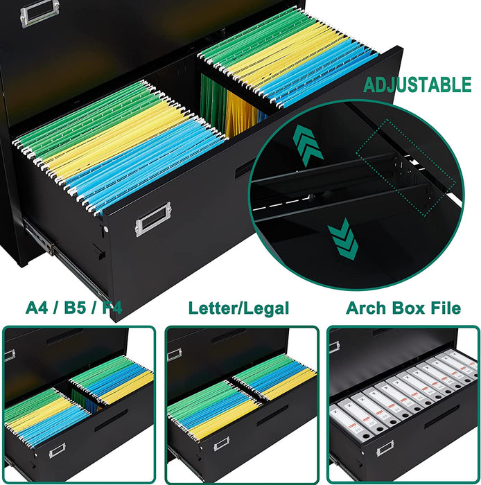 4-Drawer Lockable Metal File Cabinet for Home Office