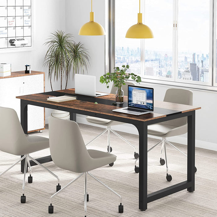 Large Rustic/Black Office Desk for Home