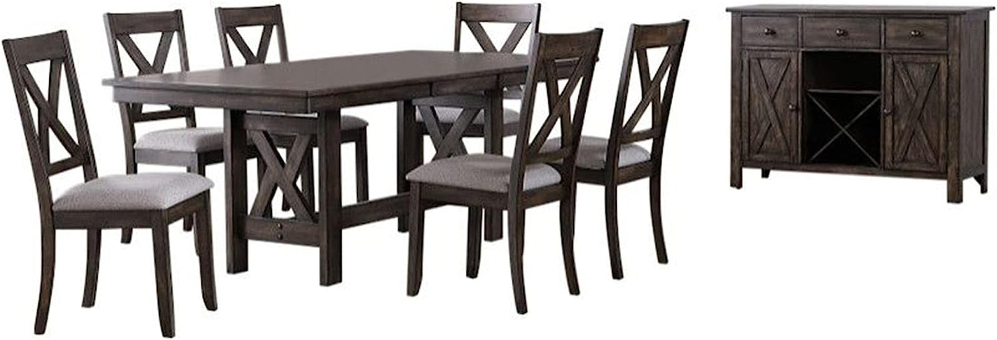 Brown Extendable 8-Piece Dining Set