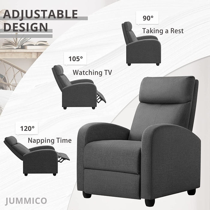 Aurora Grey Adjustable Home Theater Recliner