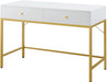 Vanity Desk with Drawers - White and Gold