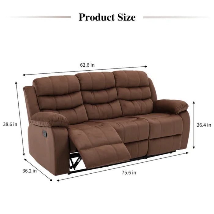 Aarusan 76'' Upholstered Reclining Sofa