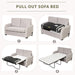 Compact Beige Sofa Bed with USB Port