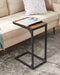 Rustic C-Shaped Sofa Table with Metal Frame