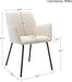 Beige Arm Chairs with Metal Legs Set of 2