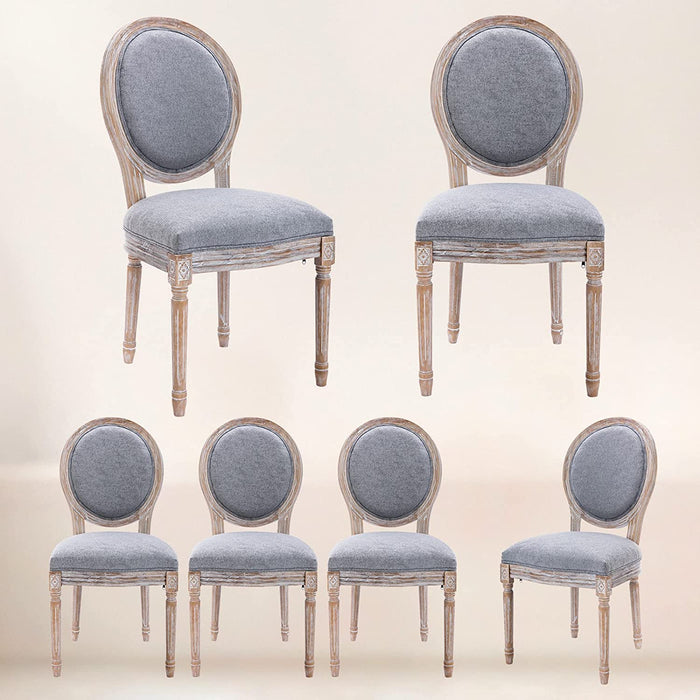 Grey French Country Dining Chairs Set of 6