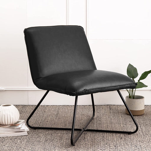 Black Waterproof Reclining Accent Chair for Modern Spaces