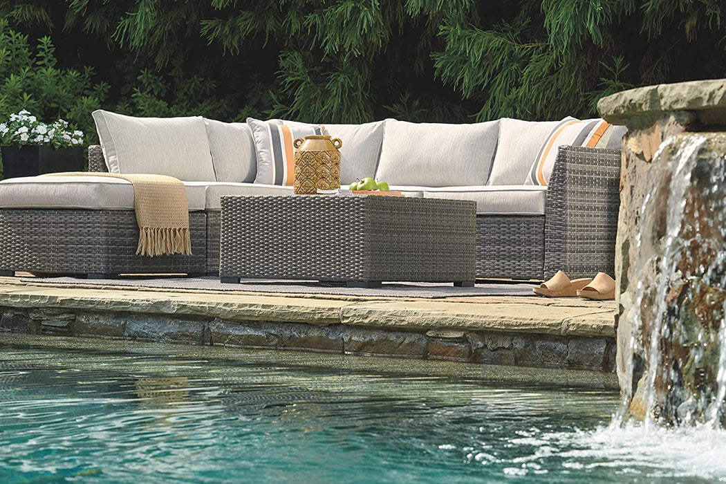 Outdoor Seating Set with Ottoman & Cocktail Table