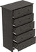 Galano Genoa 5 Drawer Dresser, Dark Grey Oak