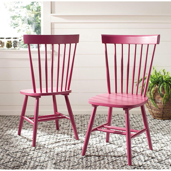 American Homes Collection Raspberry Pink Spindle Side Chair, Set of 2