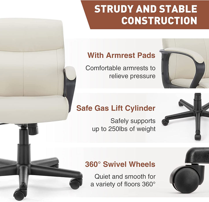 Adjustable Swivel Desk Chair with Lumbar Support