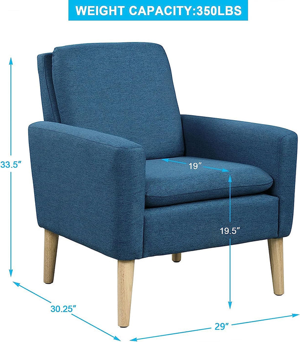 Blue Upholstered Accent Chair for Living Room