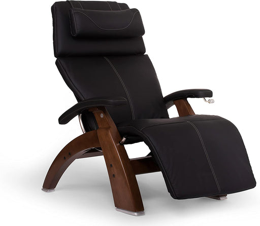 Hand-Crafted Walnut Zero-Gravity Manual Recliner Chair (Black)