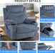 Massage Recliner Chair with Heat, Blue