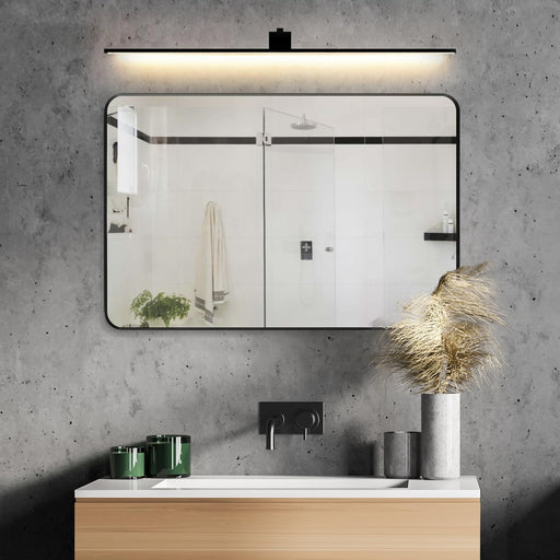 Bathroom Wall Mirror, 24X36 Inches Black Metal Frame Vanity Mirror Rectangular Mirror over Sink Wall-Mounted for Bathroom (Horizontal/Vertical)