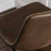 Brown Faux Leather Urban Industrial Armless Bar Chairs, Set of 2