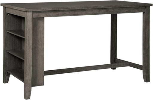 Rustic Counter Height Table with Storage in Dark Gray