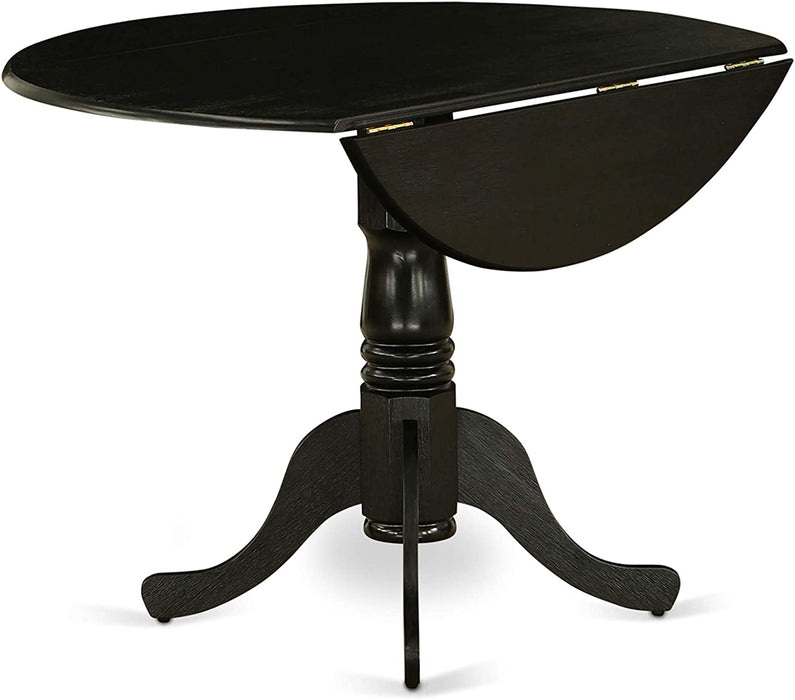 Wood Dining Room Table with round Tabletop, Black Finish