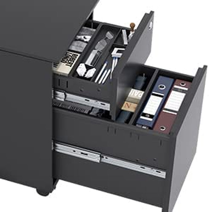 Mobile 2-Drawer File Cabinet with Lock