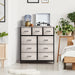 9-Drawer Storage Unit Organizer Chest with Faux Wood Drawers