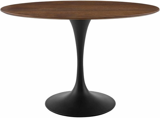 Lippa Mid-Century Modern Oval Walnut Dining Table