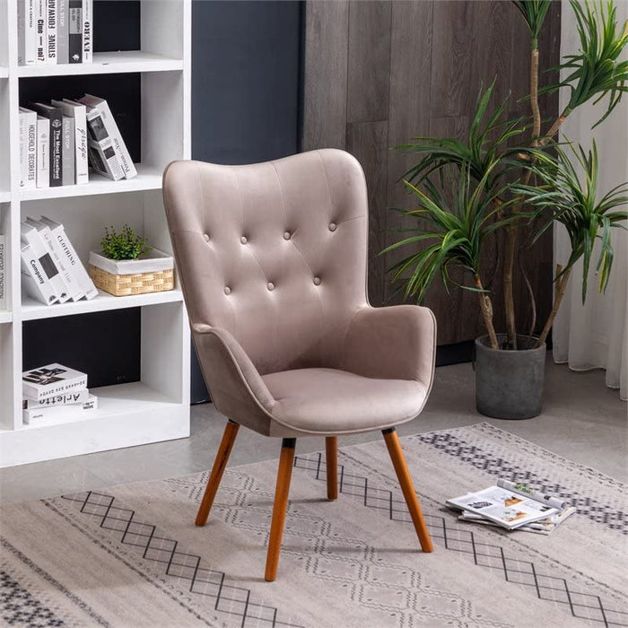 Contemporary Velvet Accent Chair in Chocolate