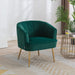 Green Velvet Accent Chair with Golden Legs