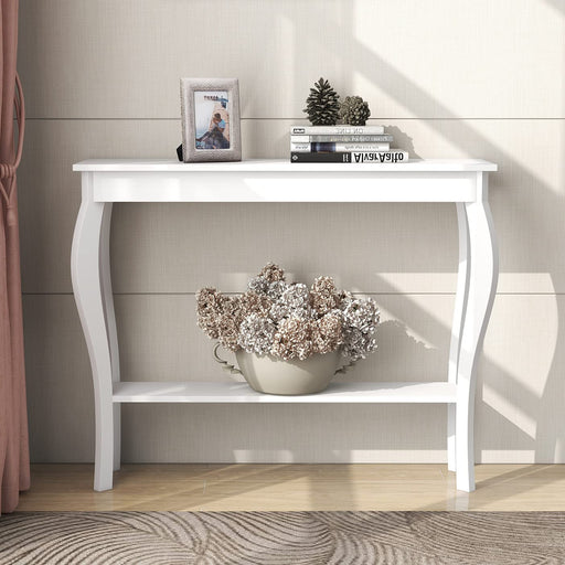 White Entryway Console Table, Chic Accent Piece