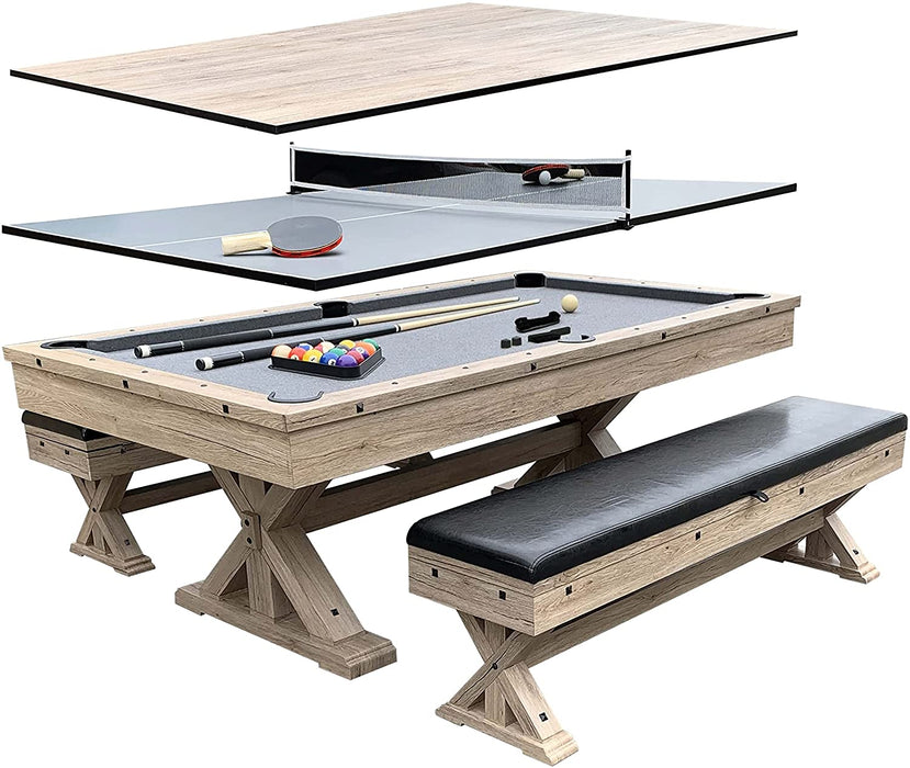 Rockford 7-FT Multi Game Pool/Dining/Table Tennis