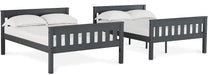 Full over Full Bunk Bed W/ USB Port, Gray