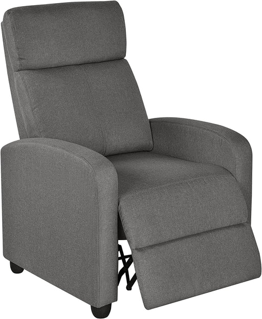 Fabric Push Back Recliner Chair, Pocket Spring, Light Grey