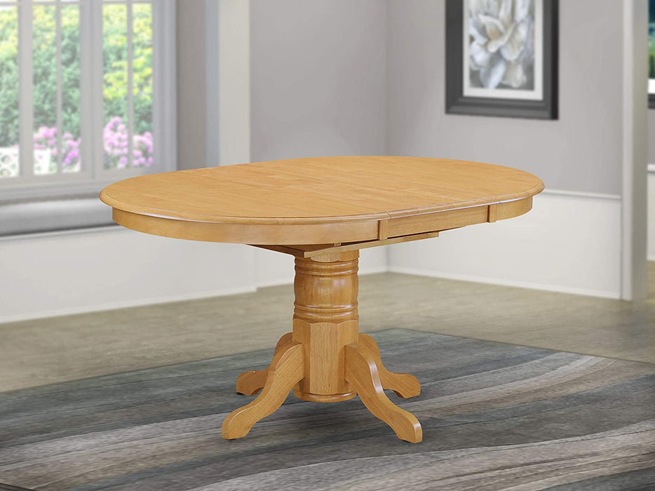 Oak Finish round Wood Dining Table