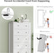 6 Drawer Tall White Dresser, Metal Double Handles